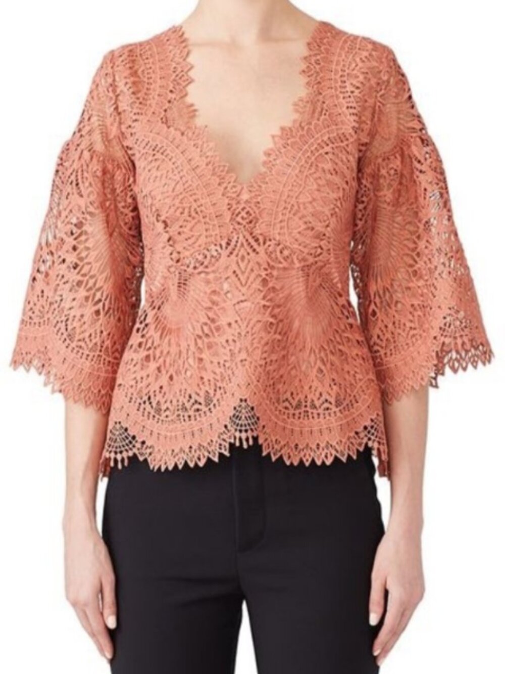 Marissa Webb Clay Rowan Lace Embroidered Top XS